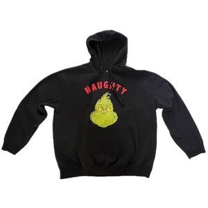 The Grinch Kid's "Naughty" Pullover Hoodie Sweatshirt Black Size Youth 3XL (21)